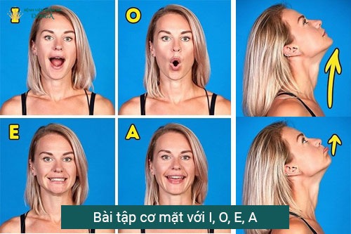 Bài tập cơ mặt với A, E, I, O